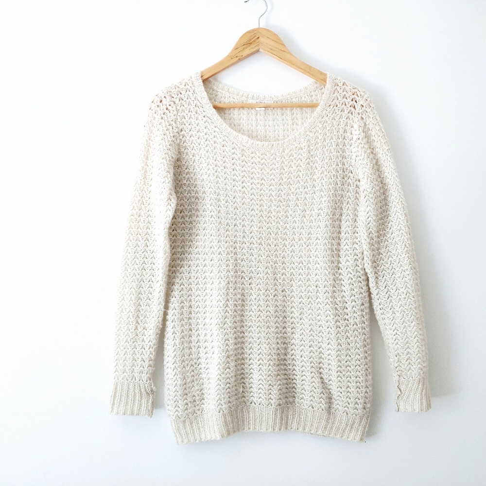 Sun & Shadow Wool Mohair Scoop Neck Pullover Sweater Sz S